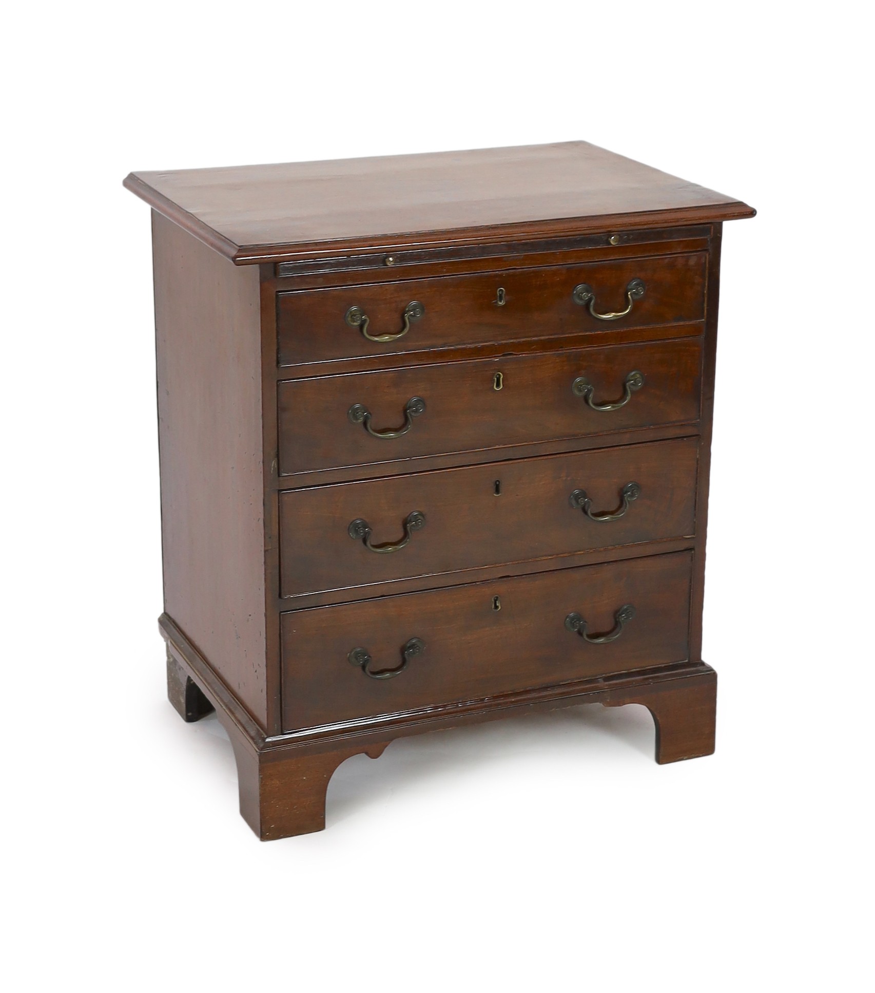 A small George III mahogany chest, W.75cm D.50cm H.83cm